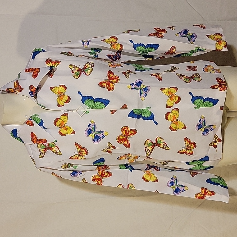 Vintage Colorful Butterfly Print Shirt